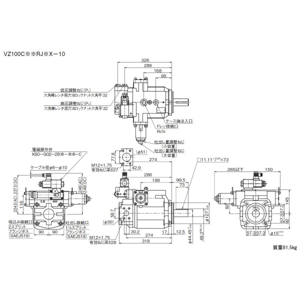 ダイキン工業（株） ピストンポンプ VZ ピストンポンプ VZ100C24RJBX-10