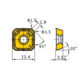 三菱マテリアル（株） カッタチップ SEMT カッタチップ（超硬コーティング） SEMT13T3AGSN-JH MP6120