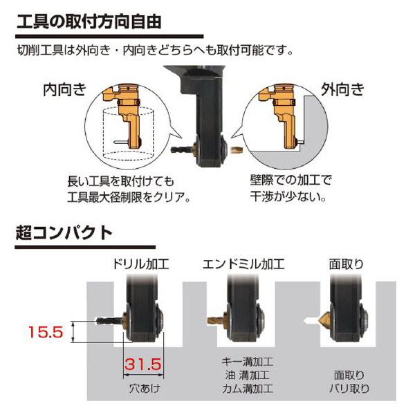 （株）ＭＳＴコーポレーション アングルヘッド ハーフミニ/PBナシ BT40-HFCS アングルヘッド　ハーフミニ／ＰＢナシ BT40-HFCS6-205