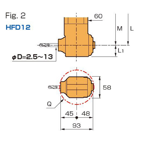 （株）ＭＳＴコーポレーション アングルヘッド ハーフ/PBナシ A63-HFD アングルヘッド　ハーフ／ＰＢナシ A63-HFD12-243