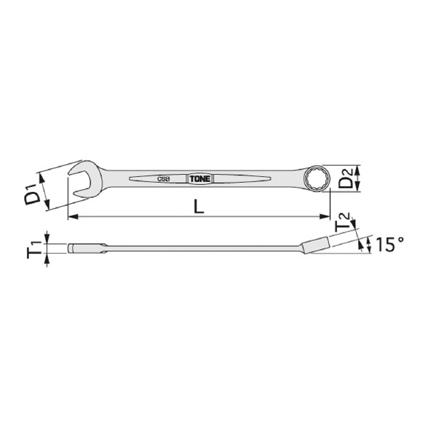 ＴＯＮＥ（株） コンビネーションスパナ(インチサイズ) CSB コンビネーションスパナ CSB-38