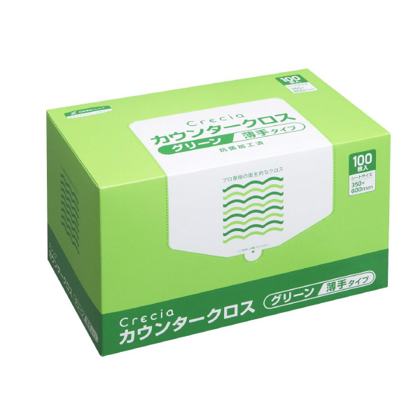 日本製紙クレシア（株） クレシア カウンタークロス クレシアカウンタークロス／大箱単位 65412 ｳｽﾃﾞﾀｲﾌﾟ ｸﾞﾘｰﾝ