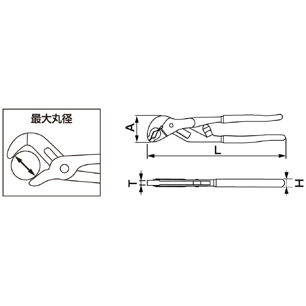 ＴＯＮＥ（株） オートウォーターポンププライヤ AWP オートウォーターポンププライヤ AWP-175