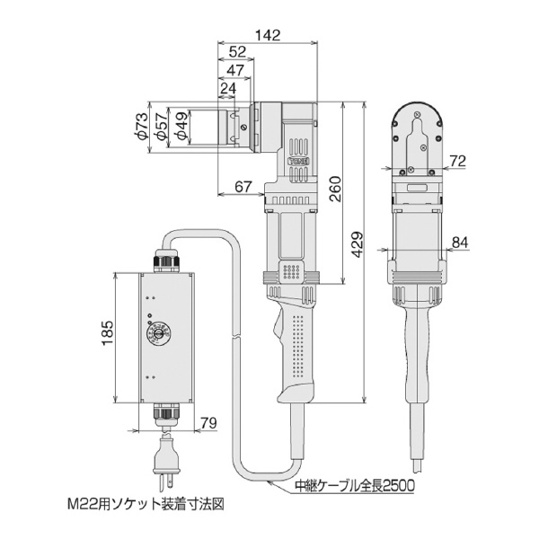 ＴＯＮＥ（株） 1次締め専用レンチ コーナー型建方1番(トルシアボルト用) GCS 建方一番 GCS502T