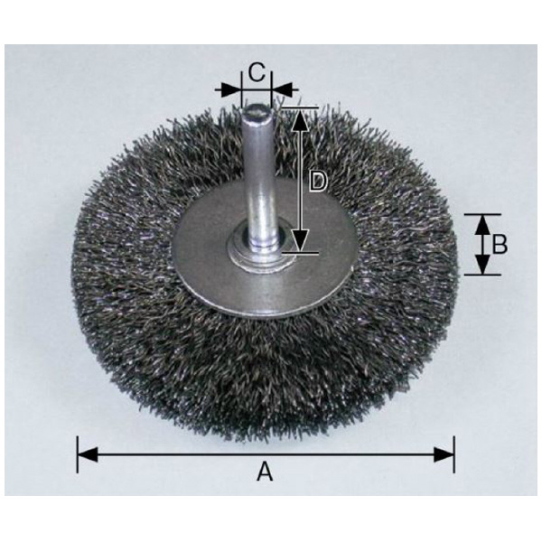 柳瀬（株） 軸付ホイールブラシ 鋼線 軸付ホイールブラシ　鋼線 BKF-25 25X10X6X35