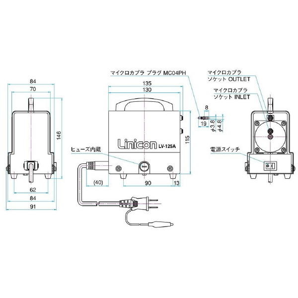 日東工器（株） リニコン(真空ポンプ) LV 真空ポンプ LV-125A-A1