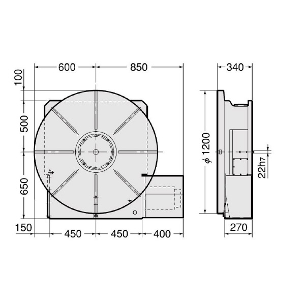 （株）日研工作所 大型CNC円テーブル CNC 大型ＣＮＣ円テーブル CNC1200A21-27