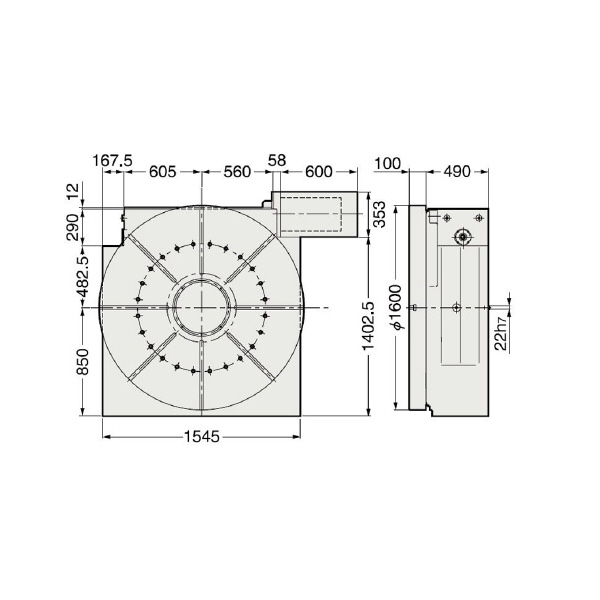 （株）日研工作所 大型CNC円テーブル CNC 大型ＣＮＣ円テーブル CNC1600FA