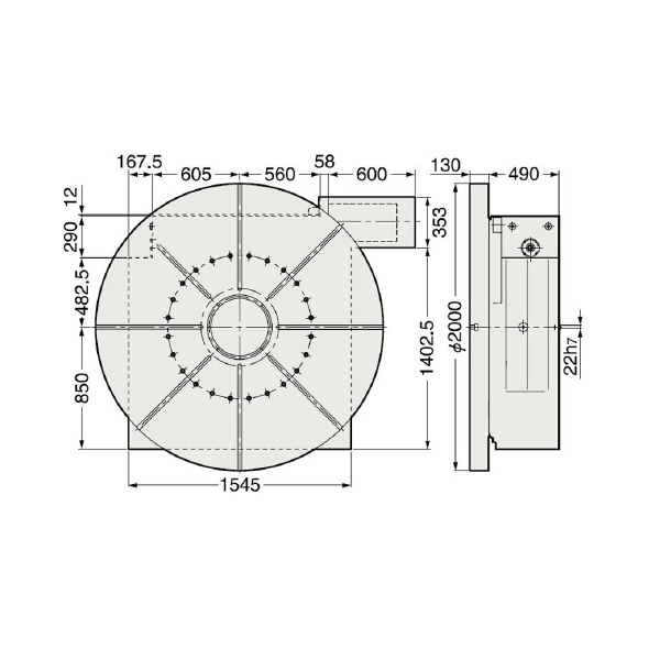 （株）日研工作所 大型CNC円テーブル CNC 大型ＣＮＣ円テーブル CNC2000FA