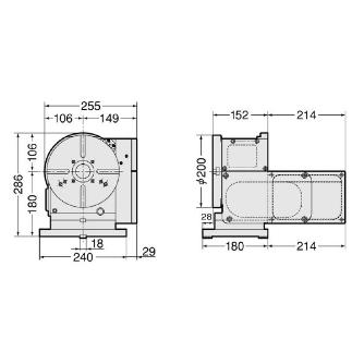 （株）日研工作所 背面モータ型CNC円テーブル CNC-B 背面モータ型ＣＮＣ円テーブル CNC202BYA