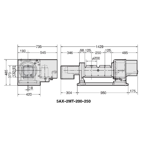 （株）日研工作所 多軸傾斜CNC円テーブル 5AX-MT 多軸傾斜ＣＮＣ円テーブル 5AX-2MT-200-250DA21FA-18