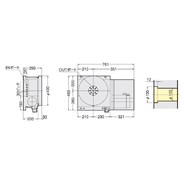 （株）日研工作所 組込型専用CNC円テーブル CNC-H 組込型専用ＣＮＣ円テーブル CNC401HA21-18
