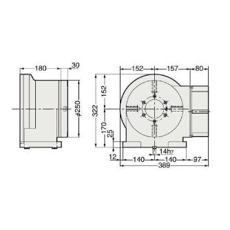 （株）日研工作所 DDモータ仕様 CNC円テーブル DD ＤＤモータ仕様　ＣＮＣ円テーブル DD250F-110
