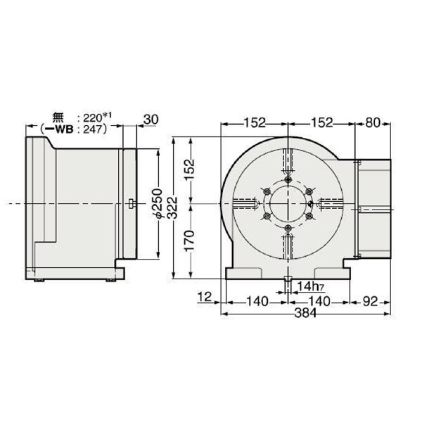（株）日研工作所 DDモータ仕様 CNC円テーブル DD ＤＤモータ仕様　ＣＮＣ円テーブル DD250F-260