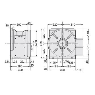 （株）日研工作所 DDモータ仕様 CNC円テーブル DD ＤＤモータ仕様　ＣＮＣ円テーブル DD400F-250