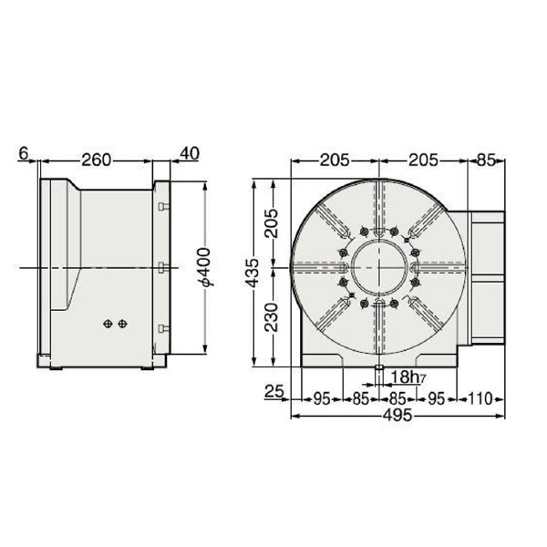 （株）日研工作所 DDモータ仕様 CNC円テーブル DD ＤＤモータ仕様　ＣＮＣ円テーブル DD400F-400