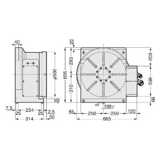 （株）日研工作所 DDモータ仕様 CNC円テーブル DD ＤＤモータ仕様　ＣＮＣ円テーブル DD500F-1000