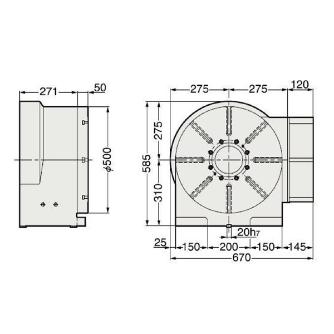 （株）日研工作所 DDモータ仕様 CNC円テーブル DD ＤＤモータ仕様　ＣＮＣ円テーブル DD500F-1500