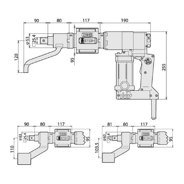 ＴＯＮＥ（株） 電動タイヤレンチ(ETW70シリーズ:デジトルクセット) ETW 電動タイヤレンチ・デジトルクセット ETW71C68D