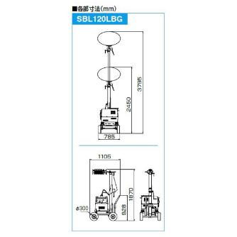 やまびこジャパン（株） LEDバルーン投光機 SBL ＬＥＤバルーンバッテリー投光機 SBL120LBG-F