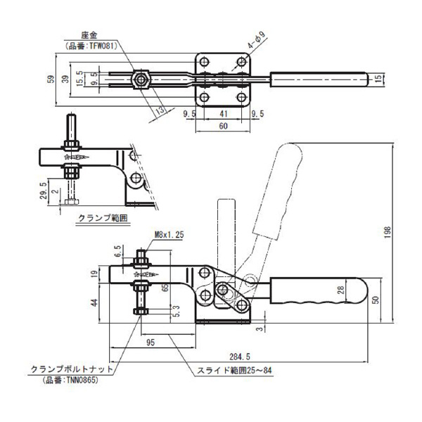 （株）スーパーツール トグルクランプ TDA トグルクランプ TDA43F