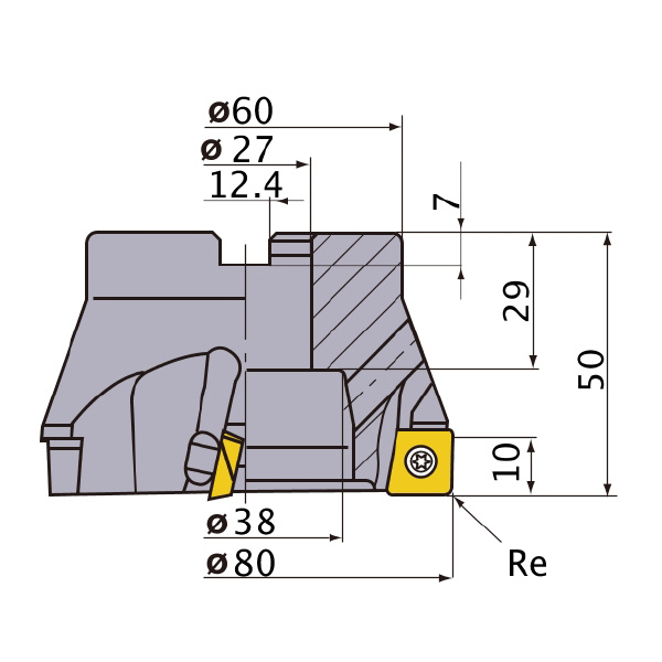 三菱マテリアル（株） カッタ 肩削り用(アーバタイプ) ASX440 カッタ　肩削り用（アーバタイプ） ASX400-080B04R