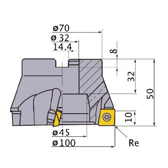 三菱マテリアル（株） カッタ 肩削り用(アーバタイプ) ASX440 カッタ　肩削り用（アーバタイプ） ASX400-100B05R