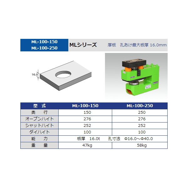 タケダ機械（株） パンチユニット ML パンチユニット ML-100-150