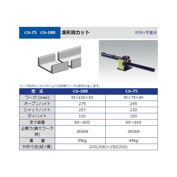 タケダ機械（株） チャンネルカット CS チャンネルカット CS-75