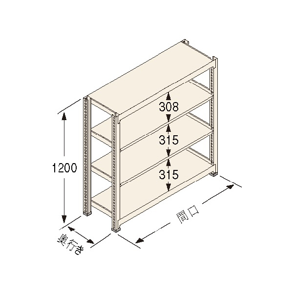 扶桑金属工業（株） 中量ラック Kタイプ GSN-K 中量ラック　Ｋタイプ１５０ＫＧ GSN-K1209A4D