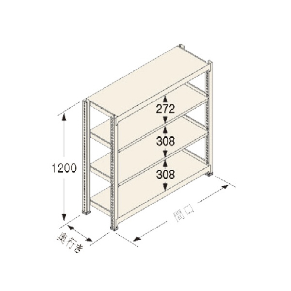 扶桑金属工業（株） 中量ラック Cタイプ GSN-C 中量ラック　Ｃタイプ３００ＫＧ GSN-C1212D4D