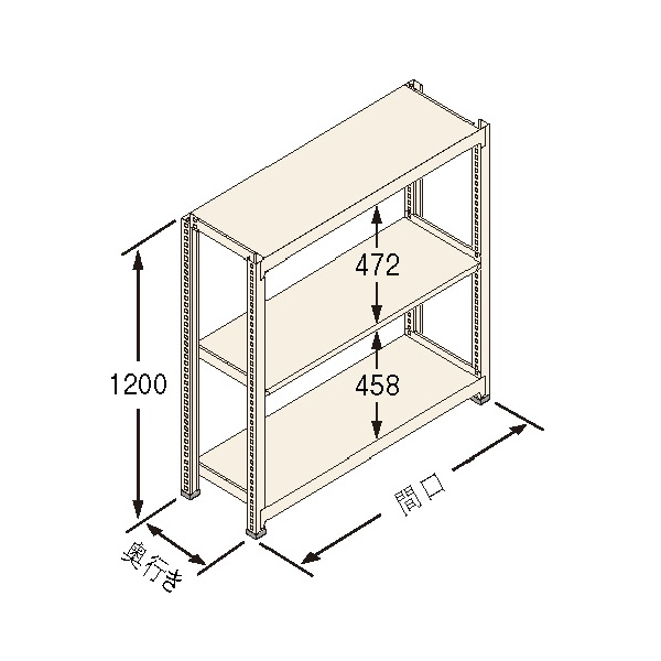 扶桑金属工業（株） 中量ラック Jタイプ GSN-J 中量ラック　Ｊタイプ５００ＫＧ GSN-J1209B3D