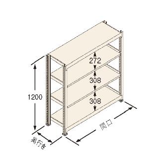 扶桑金属工業（株） 中量ラック Jタイプ GSN-J 中量ラック　Ｊタイプ５００ＫＧ GSN-J1209B4D