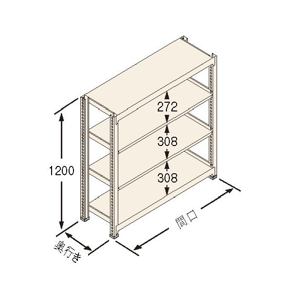 扶桑金属工業（株） 中量ラック Jタイプ GSN-J 中量ラック　Ｊタイプ５００ＫＧ GSN-J1209B4D