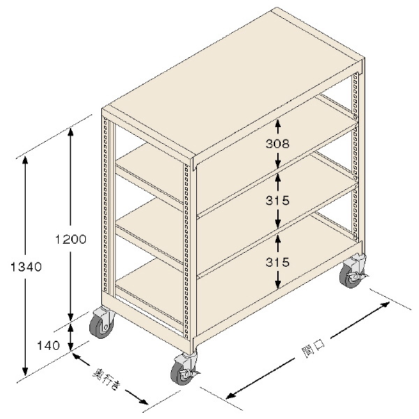 扶桑金属工業（株） 中量ラック キャスタモデル GSN-K 中量ラック　キャスタモデル GSN-K1215C4DC
