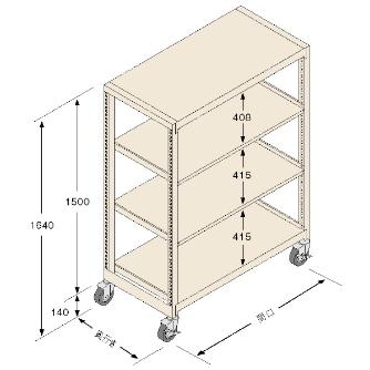 扶桑金属工業（株） 中量ラック キャスタモデル GSN-K 中量ラック　キャスタモデル GSN-K1515B4DC