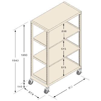 扶桑金属工業（株） 中量ラック キャスタモデル GSN-K 中量ラック　キャスタモデル GSN-K1815C4DC