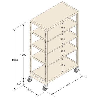 扶桑金属工業（株） 中量ラック キャスタモデル GSN-K 中量ラック　キャスタモデル GSN-K1815C5DC