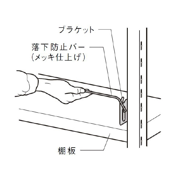 扶桑金属工業（株） 中量ラック 落下防止バー GSN-RB 中量ラック　落下防止バー GSN-RB09B