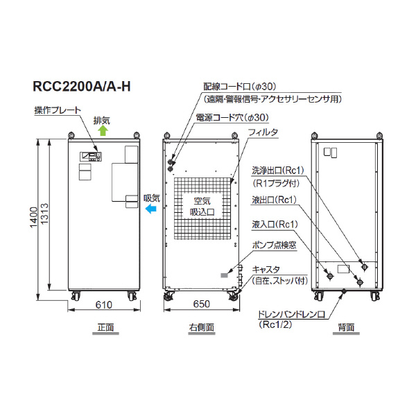 オリオン機械（株） クーラントチラー RCC クーラントチラー RCC2200A-H