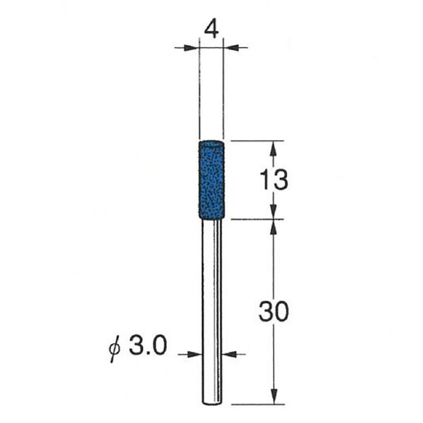 日本精密機械工作（株） 軸付セラミックゴム砥石(金属研磨用) 軸径φ3 R 軸付セラミックゴム砥石　金属研磨用１０本 R2117