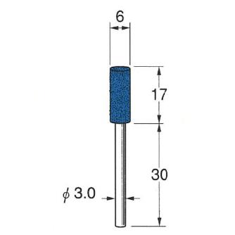 日本精密機械工作（株） 軸付セラミックゴム砥石(金属研磨用) 軸径φ3 R 軸付セラミックゴム砥石　金属研磨用１０本 R2127