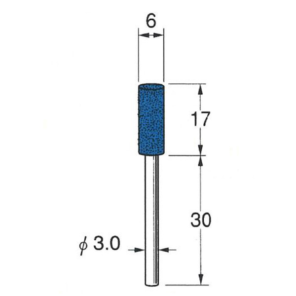 日本精密機械工作（株） 軸付セラミックゴム砥石(金属研磨用) 軸径φ3 R 軸付セラミックゴム砥石　金属研磨用１０本 R2127