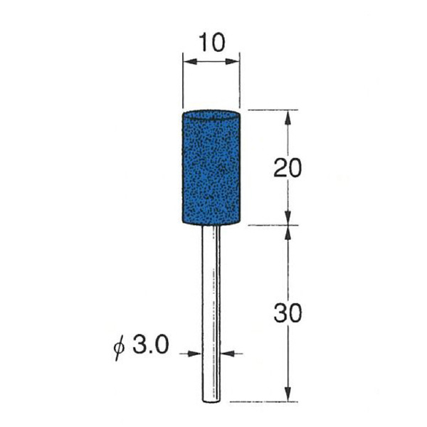 日本精密機械工作（株） 軸付セラミックゴム砥石(金属研磨用) 軸径φ3 R 軸付セラミックゴム砥石　金属研磨用１０本 R2147