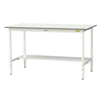 山金工業（株） ワークテーブル150シリーズ　高さ調整タイプ　半面棚板付　SUPAH ワークテーブル１５０シリーズ SUPAH-1890T-WW