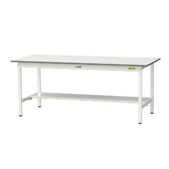 山金工業（株） ワークテーブル150シリーズ　固定式　半面棚板付　SUP ワークテーブル１５０シリーズ　固定式 SUP-1875T-WW