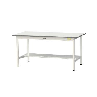山金工業（株） ワークテーブル150シリーズ　固定式　半面棚板付　SUP ワークテーブル１５０シリーズ　固定式 SUP-1575T-WW