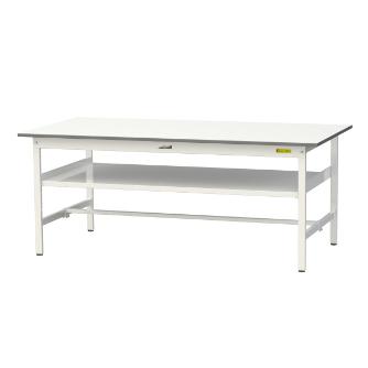 山金工業（株） ワークテーブル150シリーズ　固定式　中間棚板付　SUP ワークテーブル１５０シリーズ　固定式 SUP-1890F-WW