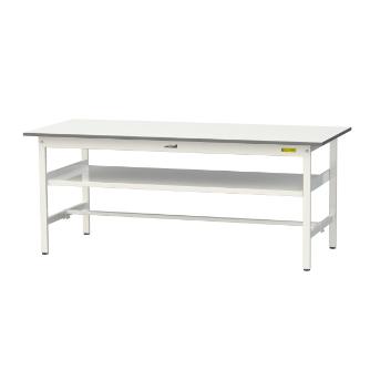 山金工業（株） ワークテーブル150シリーズ　固定式　中間棚板付　SUP ワークテーブル１５０シリーズ　固定式 SUP-1875F-WW