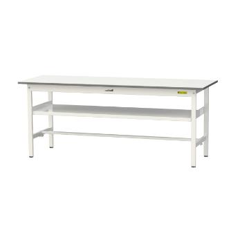 山金工業（株） ワークテーブル150シリーズ　固定式　中間棚板付　SUP ワークテーブル１５０シリーズ　固定式 SUP-1860F-WW